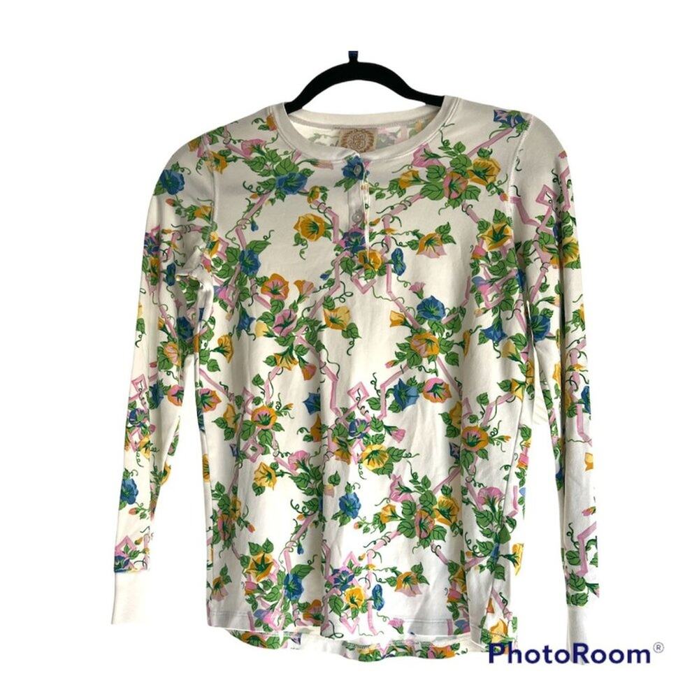The Beaufort Bonnet Company floral long sleeve pajama shirt Size XS